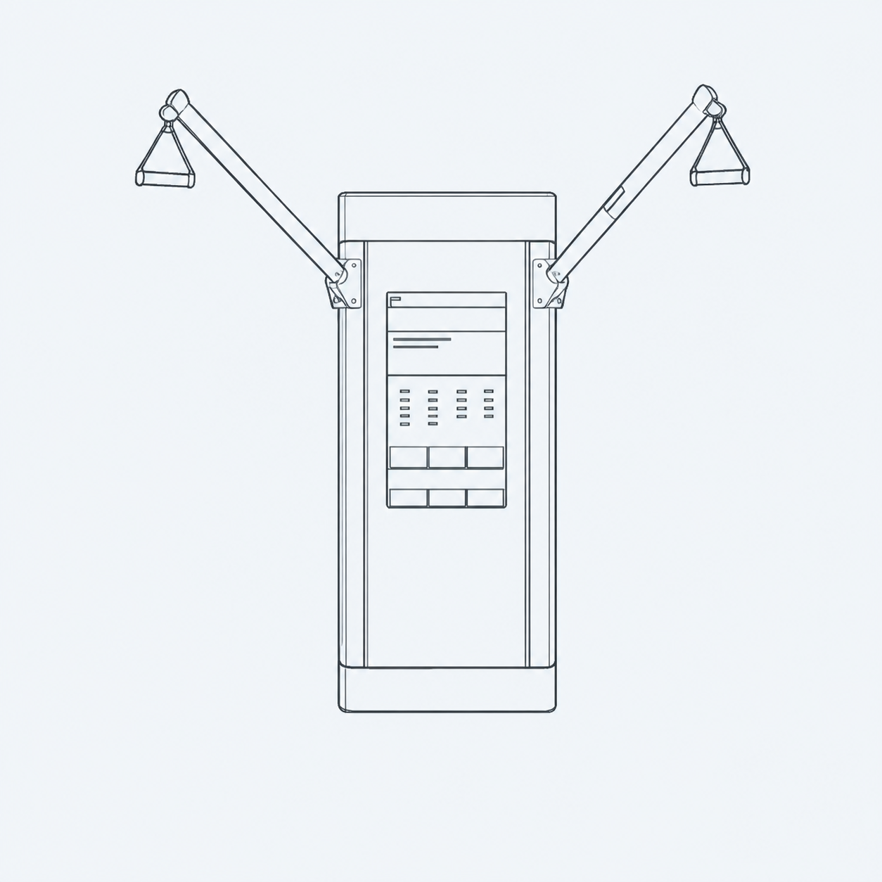 Wall-mounted smart gym line illustration